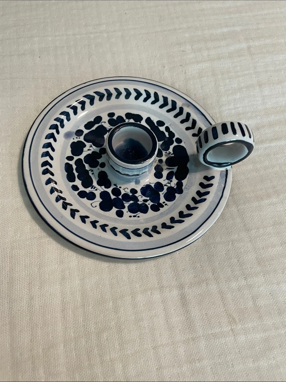 Raffaello Deruta hand-painted candle holder Chamberstick Candle Holder